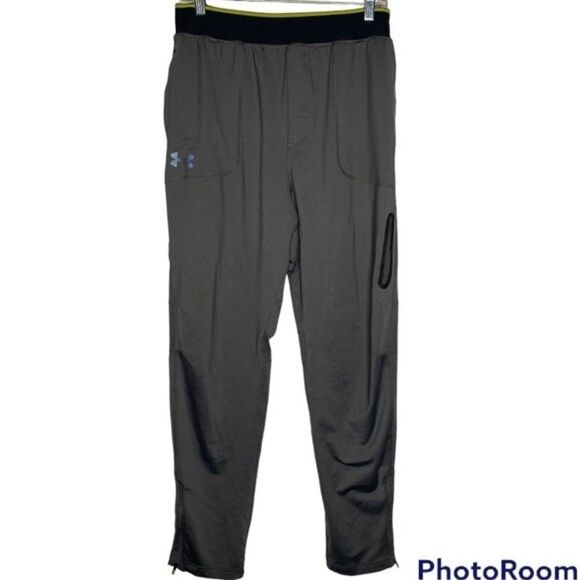 Under Armour Gray Capital Knit Loose Tapered Stretch Pants Pockets Large Flawed - Picture 1 of 8